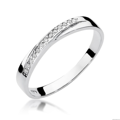 Pierścionek W0305 z diamentami białe złoto 375