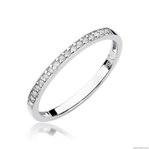 Pierścionek W0306 z diamentami białe złoto 375