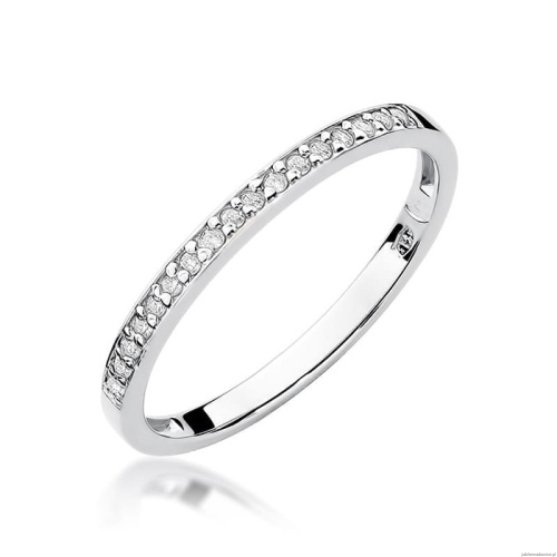 Pierścionek W0306 z diamentami białe złoto 375