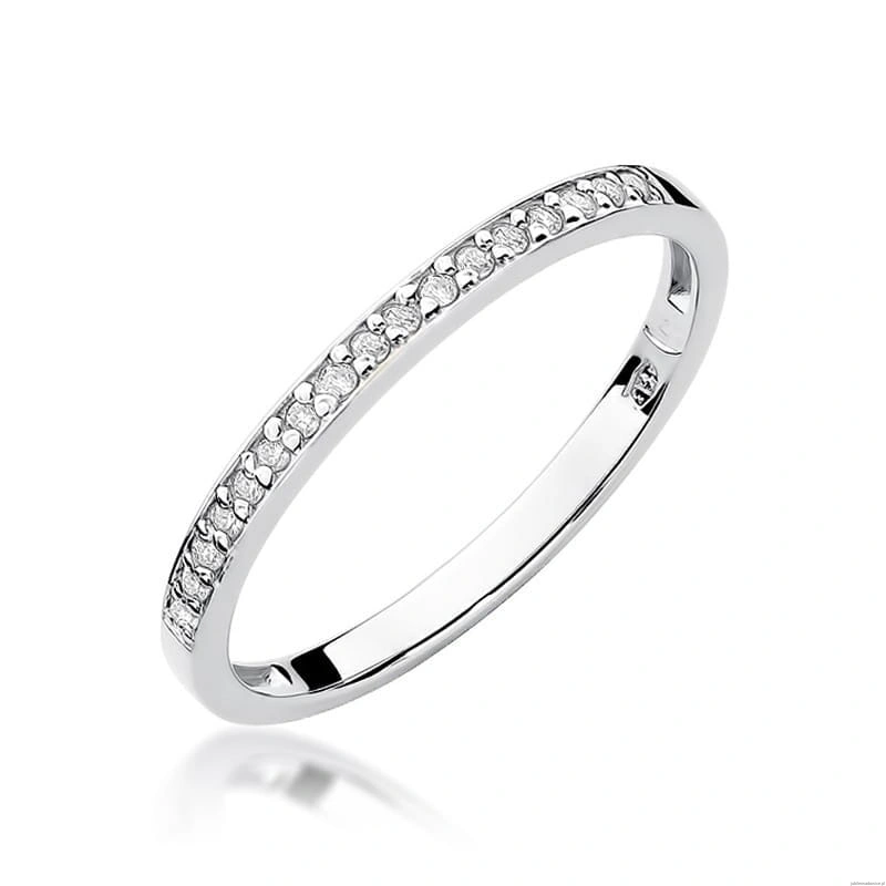 Pierścionek W0306 z diamentami białe złoto 375