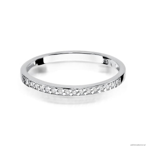 Pierścionek W0306 z diamentami białe złoto 375