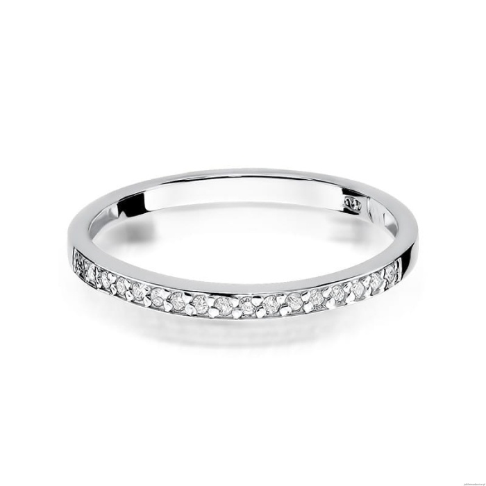 Pierścionek W0306 z diamentami białe złoto 375