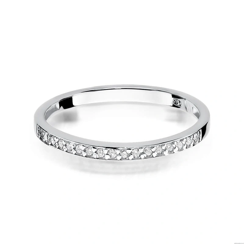 Pierścionek W0306 z diamentami białe złoto 375
