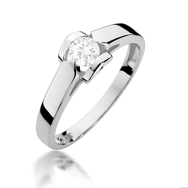 Pierścionek W0320 Diament 0,30ct białe złoto 375