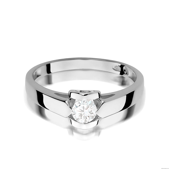 Pierścionek W0320 Diament 0,30ct białe złoto 375