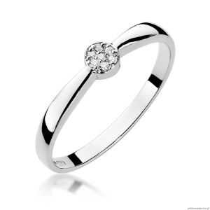 Pierścionek W0322 Diament 0,04ct białe złoto 375