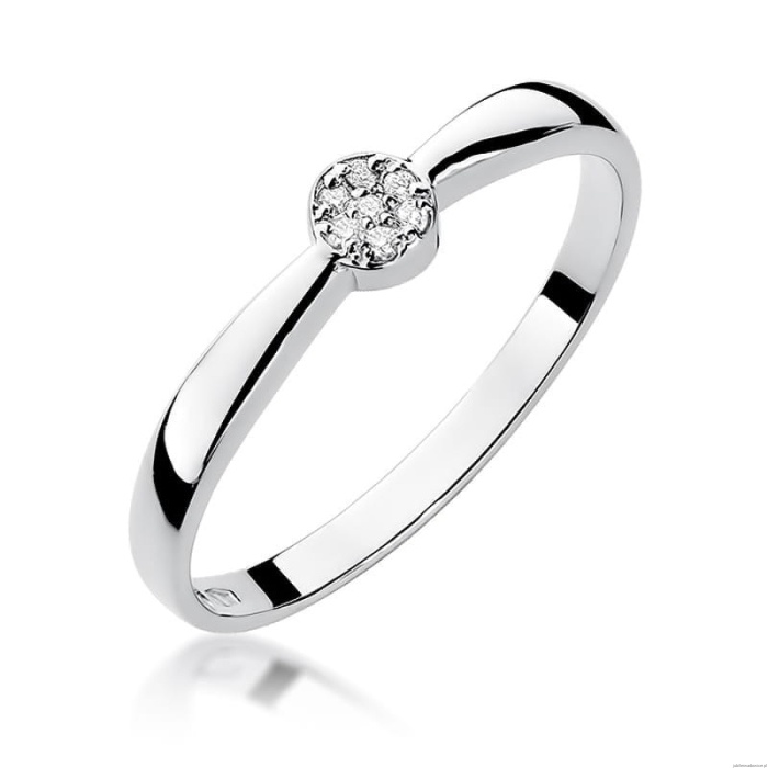 Pierścionek W0322 Diament 0,04ct białe złoto 375