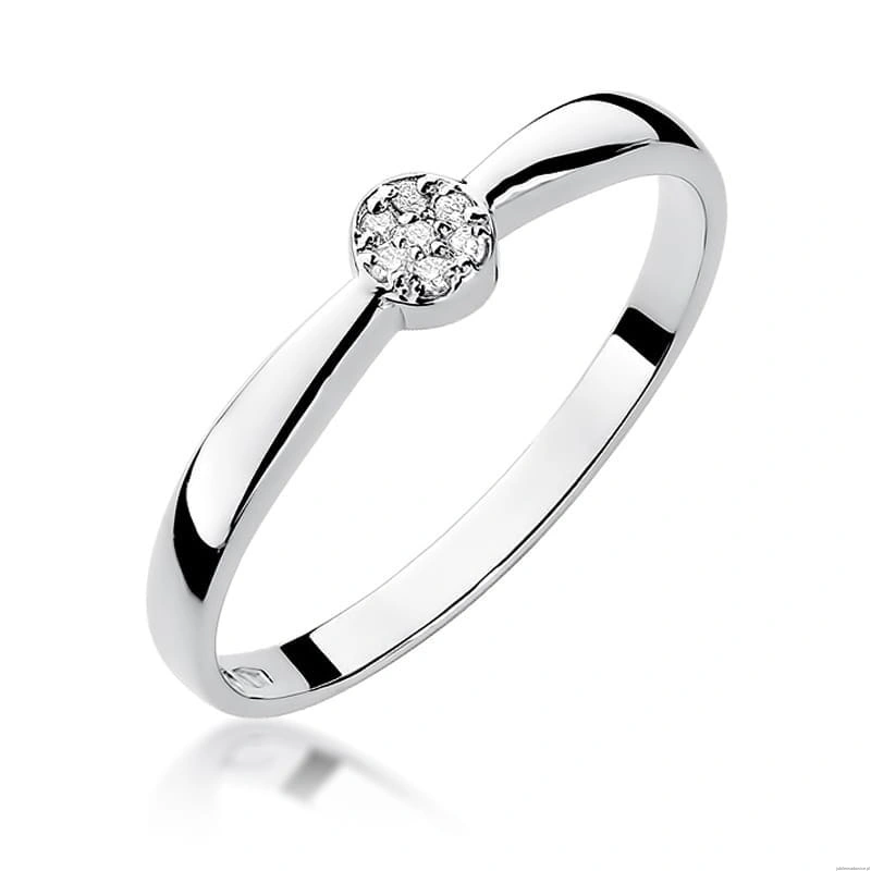 Pierścionek W0322 Diament 0,04ct białe złoto 375