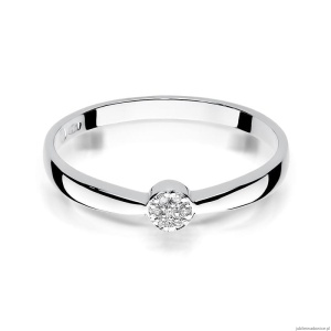 Pierścionek W0322 Diament 0,04ct białe złoto 375