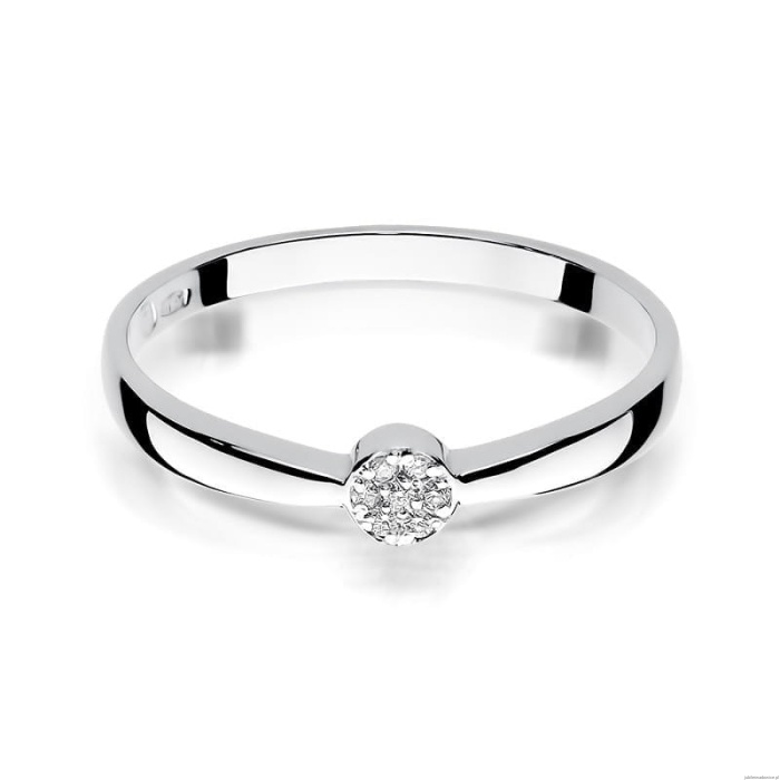 Pierścionek W0322 Diament 0,04ct białe złoto 375