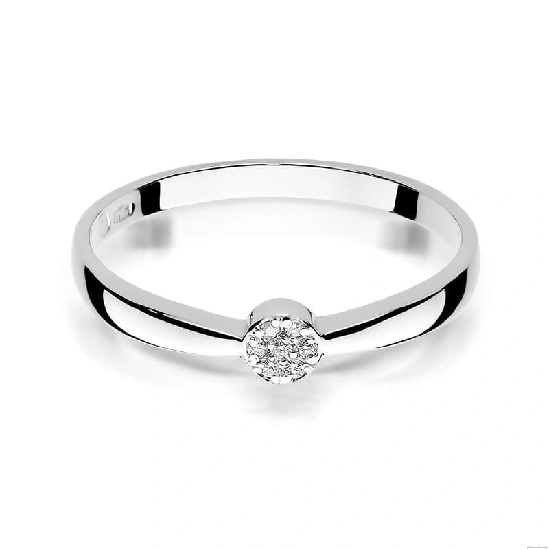 Pierścionek W0322 Diament 0,04ct białe złoto 375