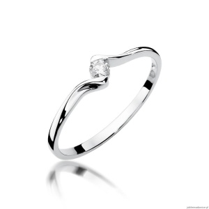 Pierścionek W0332 Diament 0,09ct białe złoto 375