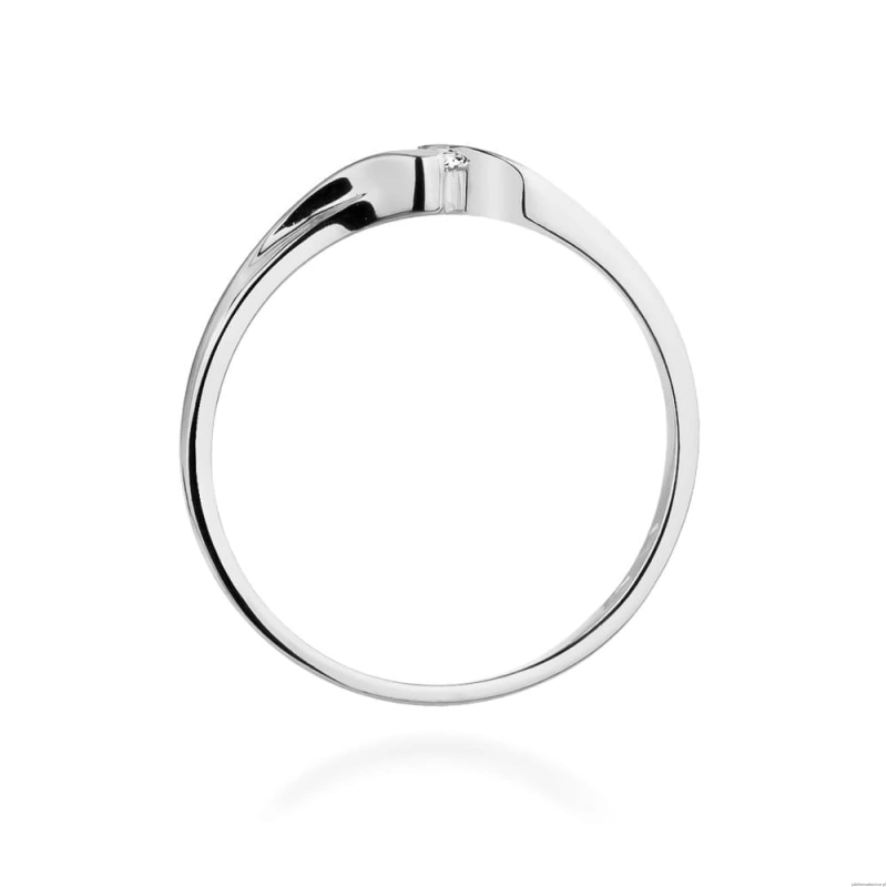 Pierścionek W0332 Diament 0,09ct białe złoto 375