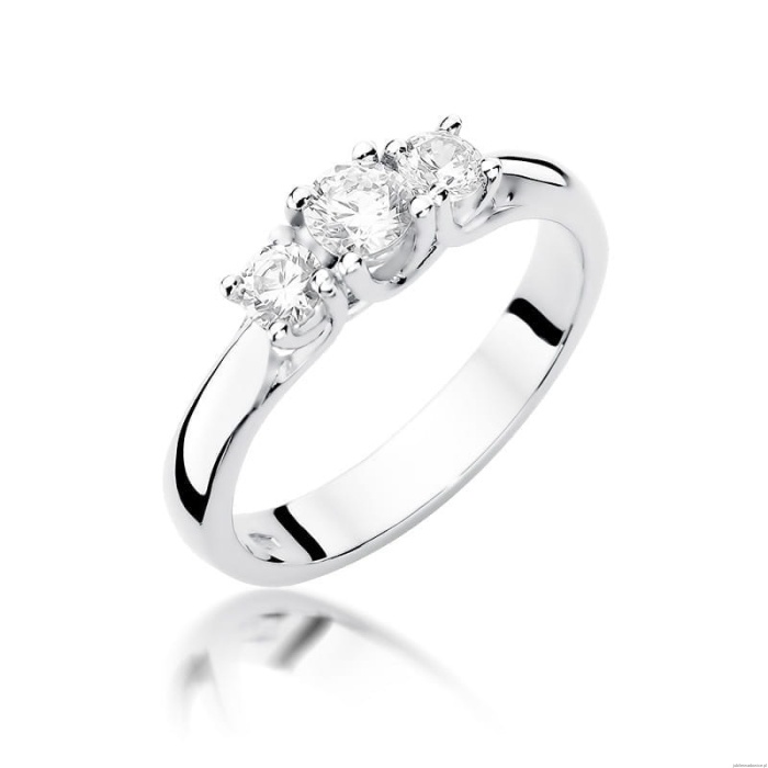 Pierścionek W0344 Diament 0,25ct białe złoto 375
