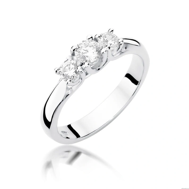 Pierścionek W0344 Diament 0,25ct białe złoto 375