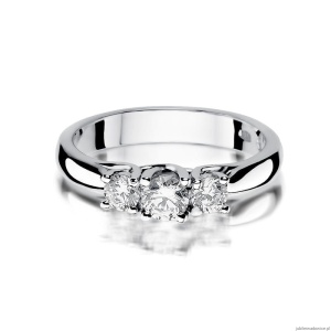 Pierścionek W0344 Diament 0,25ct białe złoto 375
