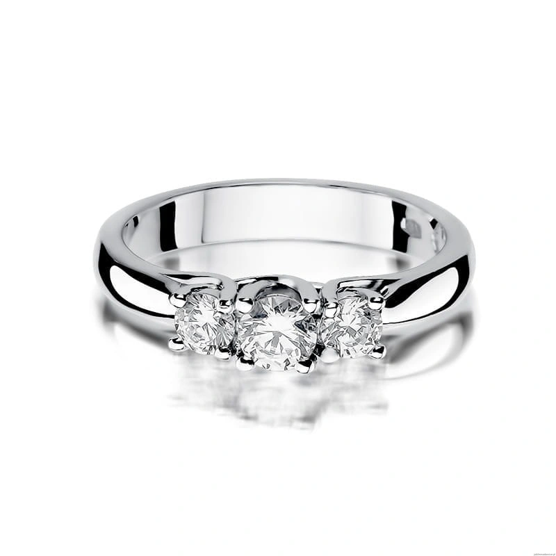 Pierścionek W0344 Diament 0,25ct białe złoto 375