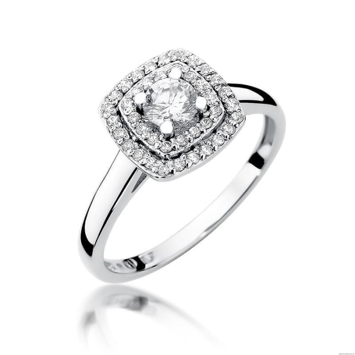 Pierścionek W0345 Diament 0,30ct białe złoto 375