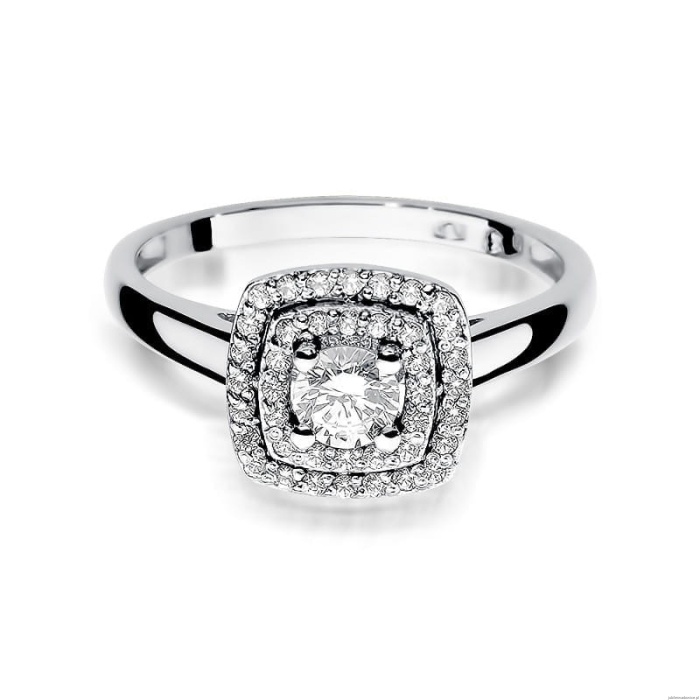 Pierścionek W0345 Diament 0,30ct białe złoto 375