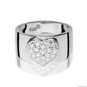 Pierścionek W0352 z diamentami białe złoto 375