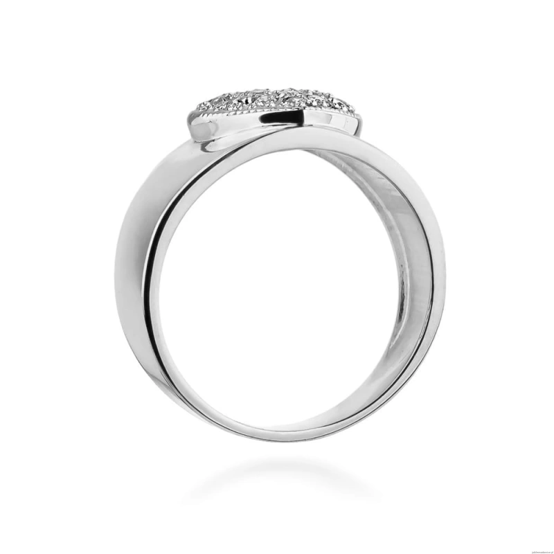 Pierścionek W0352 z diamentami białe złoto 375