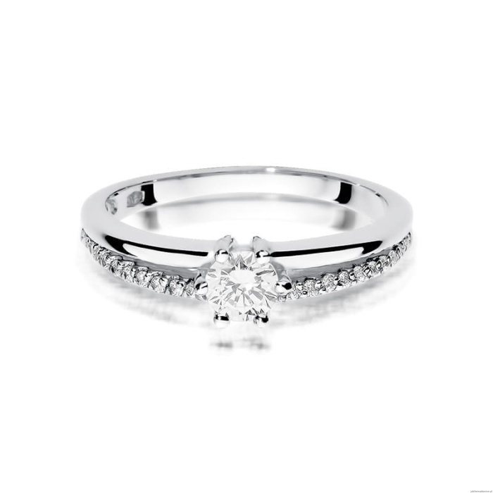 Pierścionek W0355 Diament 0,30ct białe złoto 375