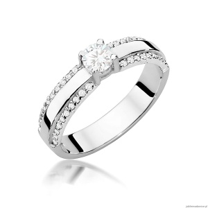 Pierścionek W0356 Diament 0,25ct białe złoto 375
