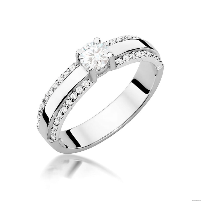 Pierścionek W0356 Diament 0,25ct białe złoto 375