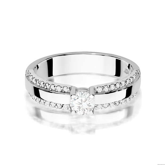 Pierścionek W0356 Diament 0,25ct białe złoto 375