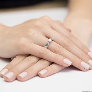 Pierścionek W0356 Diament 0,25ct białe złoto 375