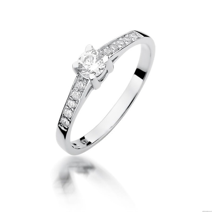 Pierścionek W0364 Diament 0,30ct białe złoto 375