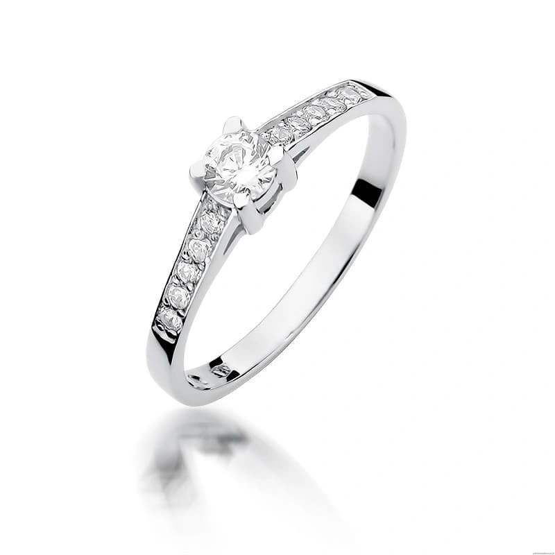 Pierścionek W0364 Diament 0,30ct białe złoto 375