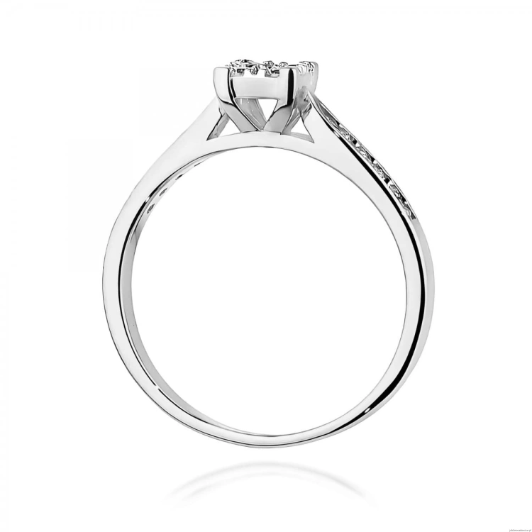 Pierścionek W0402 z diamentami białe złoto 375