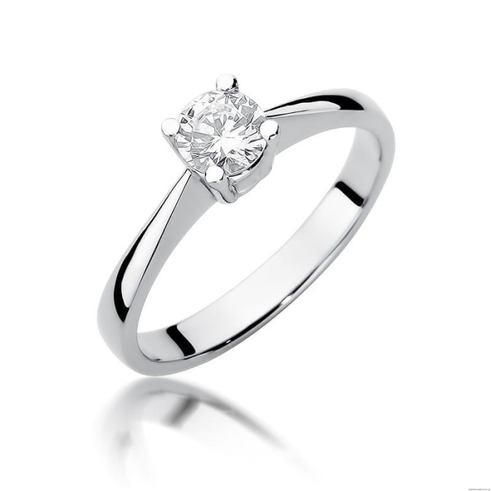 Pierścionek W0404 Diament 0,50ct białe złoto 375