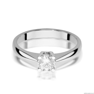 Pierścionek W0404 Diament 0,50ct białe złoto 375