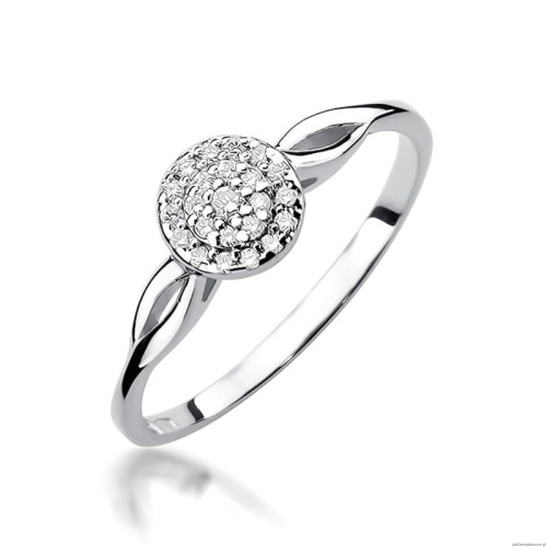 Pierścionek W0421 z diamentami białe złoto 375