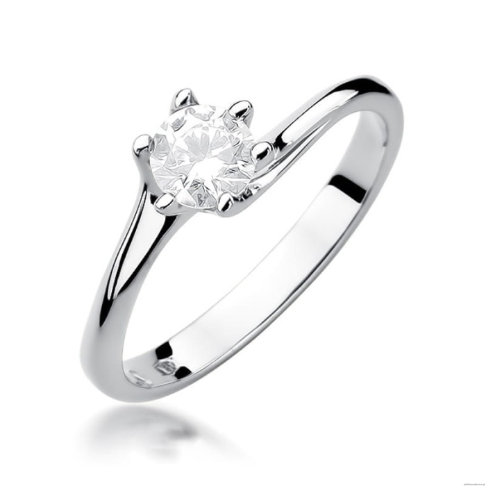 Pierścionek W0423 Diament 0,50ct białe złoto 375