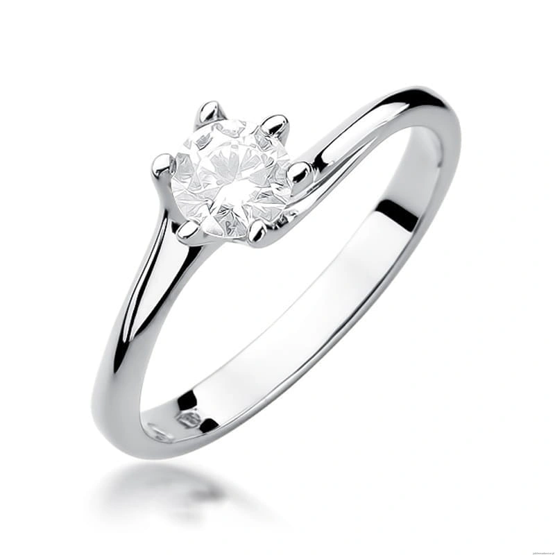 Pierścionek W0423 Diament 0,50ct białe złoto 375