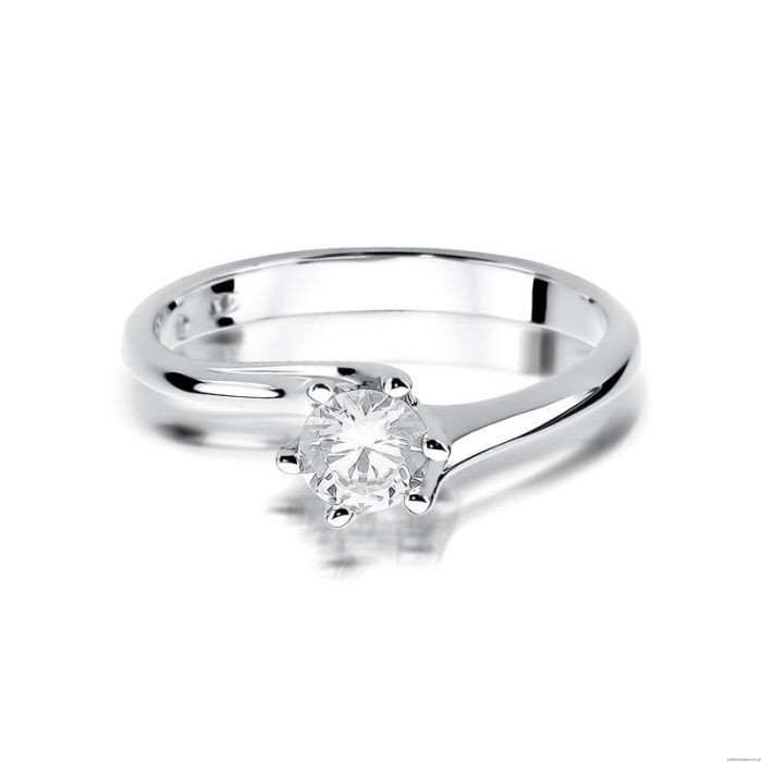 Pierścionek W0423 Diament 0,50ct białe złoto 375
