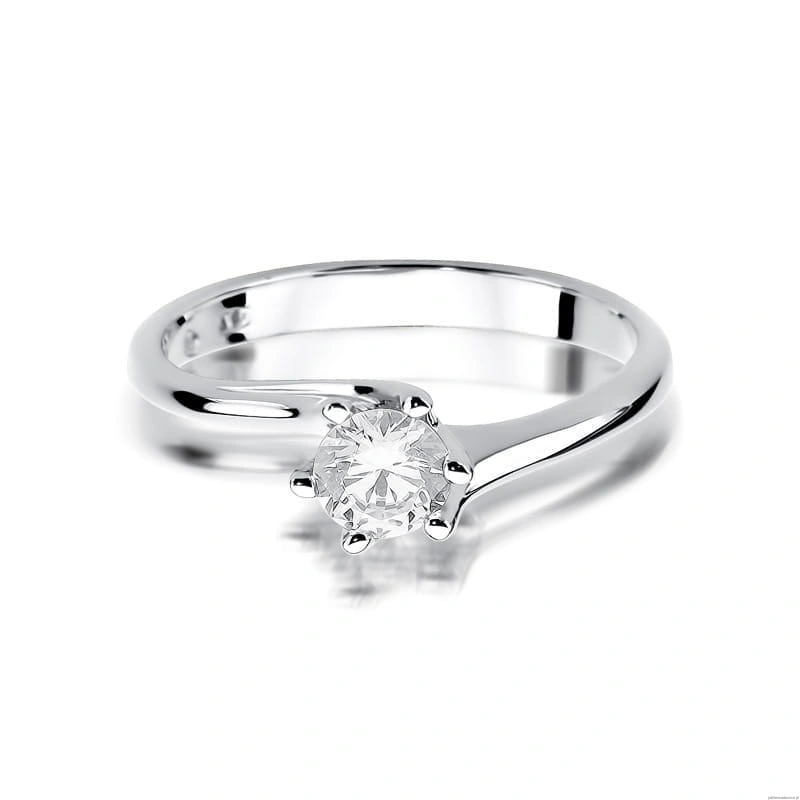 Pierścionek W0423 Diament 0,50ct białe złoto 375
