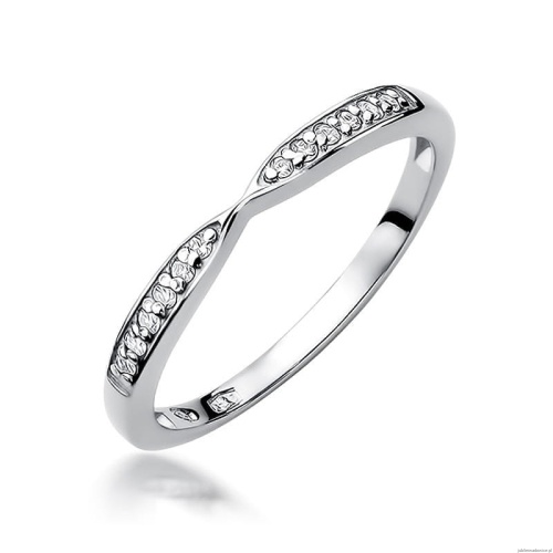 Pierścionek W0425 z diamentami białe złoto 375