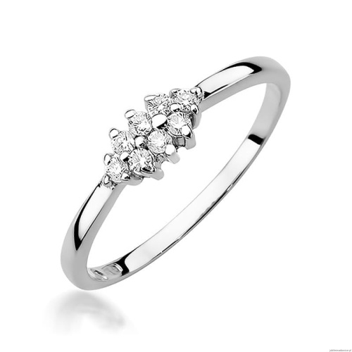 Pierścionek W0427 z diamentami białe złoto 375