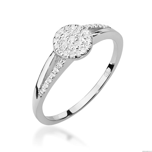 Pierścionek W0437 z diamentami białe złoto 375
