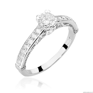 Pierścionek W0439 Diament 0,30ct białe złoto 375