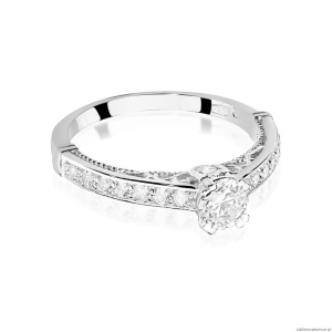 Pierścionek W0439 Diament 0,30ct białe złoto 375