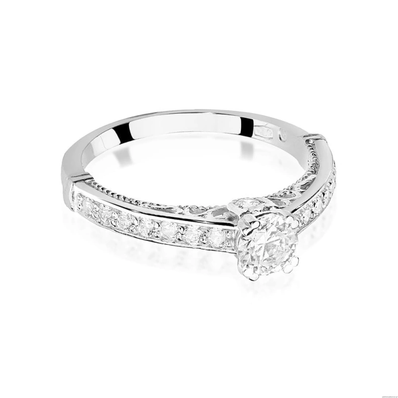 Pierścionek W0439 Diament 0,30ct białe złoto 375