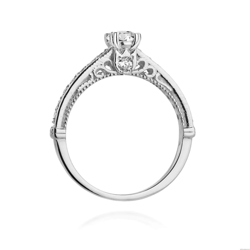 Pierścionek W0439 Diament 0,30ct białe złoto 375