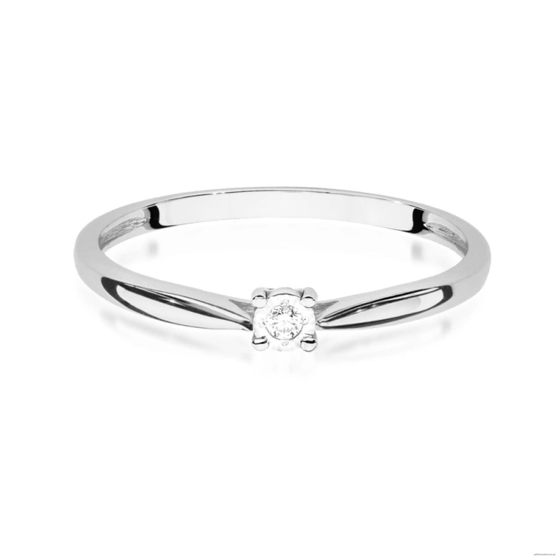 Pierścionek W0461 Diament 0,01ct białe złoto 375