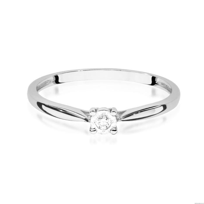 Pierścionek W0461 Diament 0,03ct białe złoto 375