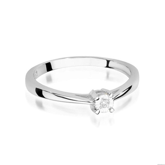Pierścionek W0463 Diament 0,02ct białe złoto 375
